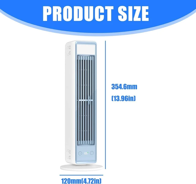 Alt view image 6 of 7 - Portable Bladeless USB Fan with 3600mAh Battery 5V 80cm Cable Tower Texture for Home Offices Travel Use Bladeless Tower