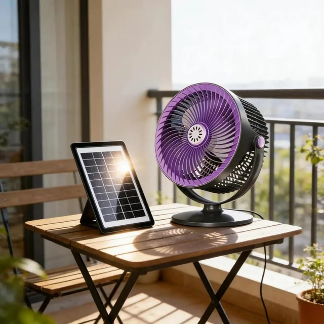Alt view image 6 of 7 - Sun USB Fan with 5 Wind Modes Quiet Great for Home Use Compact Sun Powered Fan Lightweight
