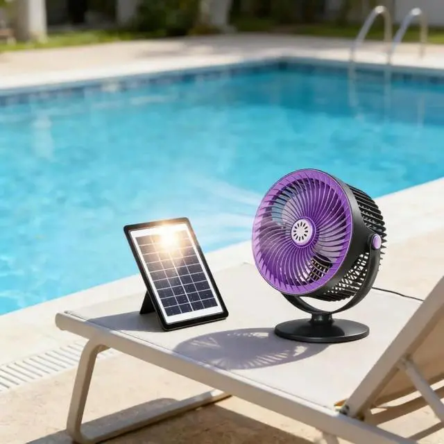 Alt view image 3 of 7 - Sun USB Fan with 5 Wind Modes Quiet Great for Home Use Compact Sun Powered Fan Lightweight