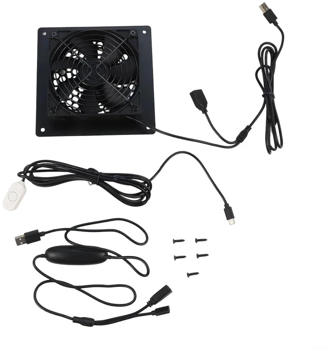 Alt view image 4 of 7 - Efficient 120mm USB Fan with Whisper Quiet Operation and Customizable Airflow for Optimal Heat Management (FT10S122505EC(60)