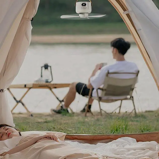 Alt view image 2 of 7 - USB Portable Hanging Fan with Digital Display Quiet 3-Speed Brightness for Bedroom Study USB Hanging Fan