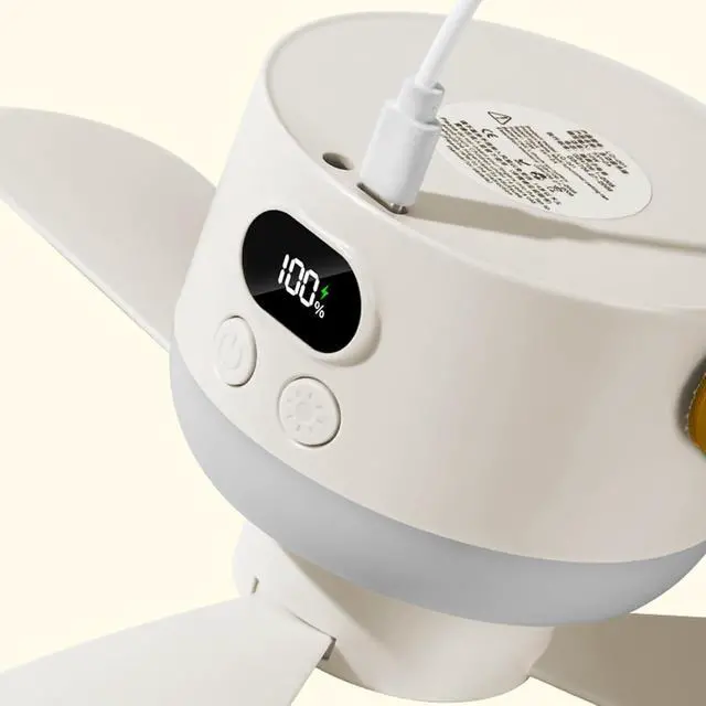 Alt view image 5 of 7 - USB Portable Hanging Fan with Digital Display Quiet 3-Speed Brightness for Bedroom Study USB Hanging Fan