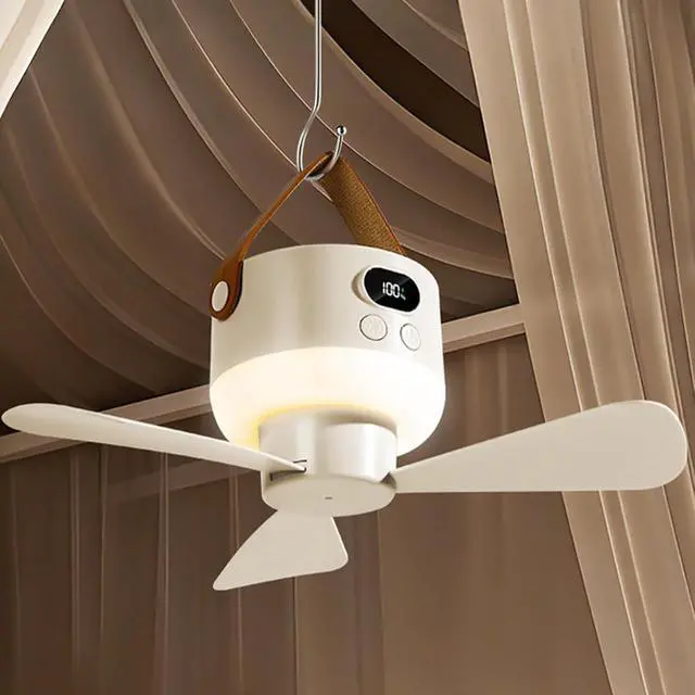 Alt view image 3 of 7 - USB Portable Hanging Fan with Digital Display Quiet 3-Speed Brightness for Bedroom Study USB Hanging Fan