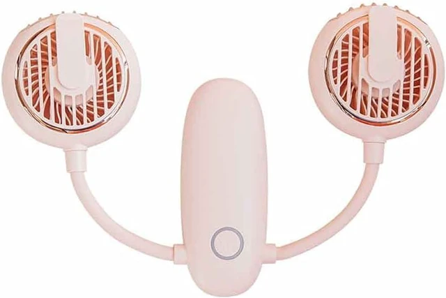 Main image of Speed Hanging Fan, USB Dual Hanging Neck Fan 3-Speed Silent Waist Clip Mini Cooling Multicolor
