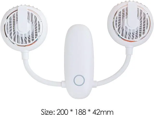 Alt view image 2 of 5 - Speed Hanging Fan, USB Dual Hanging Neck Fan 3-Speed Clip-On Waist Outdoor Travel Multicolor