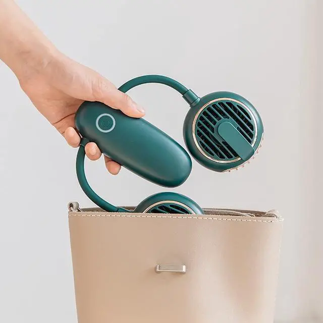 Alt view image 3 of 5 - Speed Hanging Fan, USB Dual Hanging Neck Fan 3-Speed Clip-On Waist Outdoor Travel Multicolor