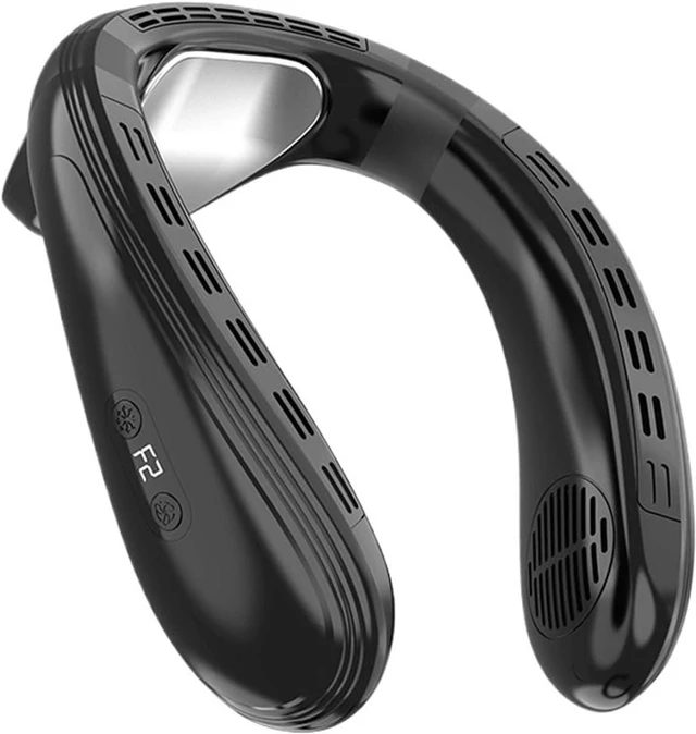 Main image of Speed Hanging Fan, Neck Cooler Black Portable Semiconductor Cooling Bladeless Wearable