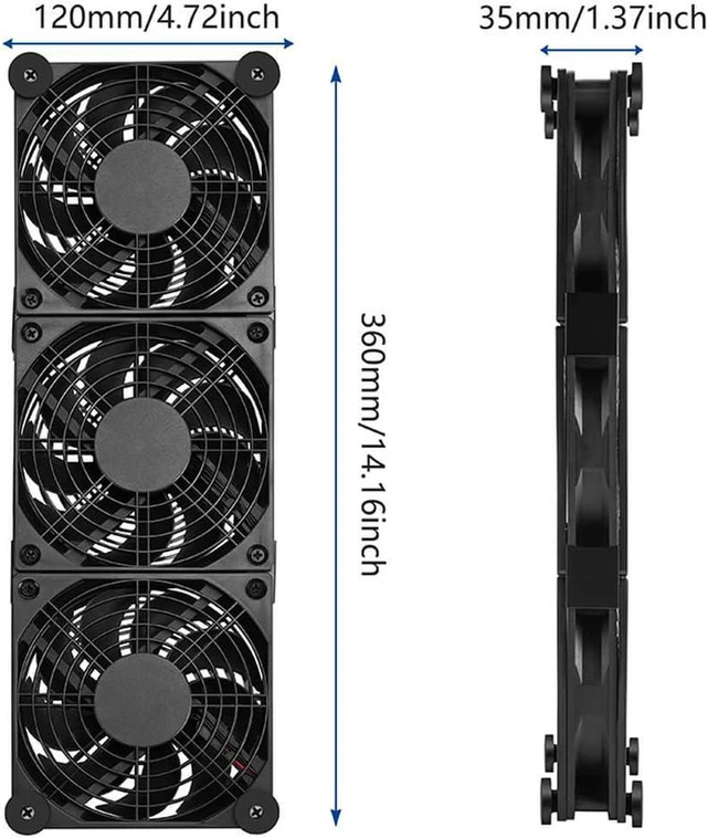 Alt view image 3 of 7 - USB Fan Computer Fan, USB Powered PC Cooling Pad with 120mm Quiet Fan for Laptops, Routers, Gaming Consoles, Home or Office Use(Triple Fans)