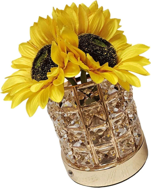 Alt view image 6 of 7 - Sunflowers Shaped Crystal USB Gift Lamp Touch Dimmer and Color Changing Option for Special Occasions or Decoration Adjustable Brightness