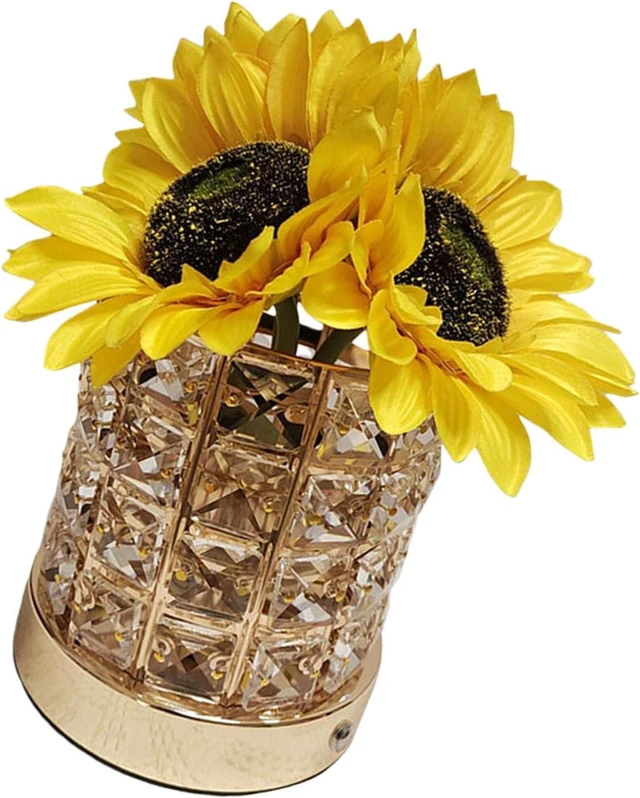 Alt view image 3 of 7 - Portable USB Crystal Sunflowers Emergencies Light Offering Dimmable Brightness and Color Option for Camping or Power Outage Sunflowers USB Lamp