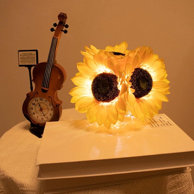 Alt view image 4 of 7 - Portable USB Crystal Sunflowers Emergencies Light Offering Dimmable Brightness and Color Option for Camping or Power Outage Sunflowers USB Lamp