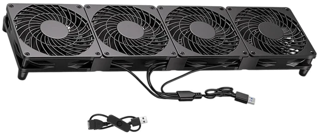 Main image of 1Pc 12Cm Quiet USB Fan with Vibrations Absorbing Pads for Receiver and Router Cooling USB Cooling Fan