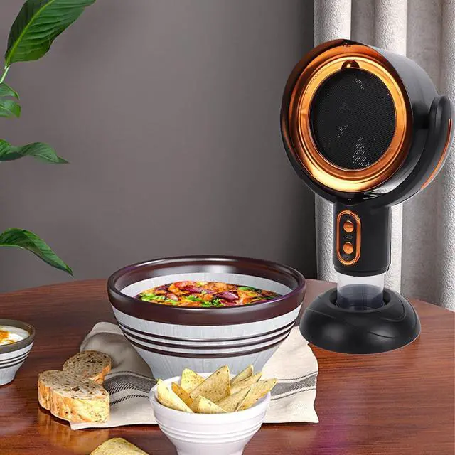 Alt view image 4 of 7 - Smoke Fan USB Rechargeable Quiet Angle Adjustable Detachable Desktop Smoke Purifier for Kitchen Cooking BBQ Black and Gold