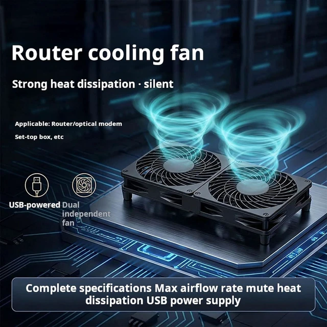 Alt view image 3 of 7 - 1Pc 12Cm Quiet USB Fan with Vibrations Absorbing Pads for Receiver and Router Cooling USB Cooling Fan