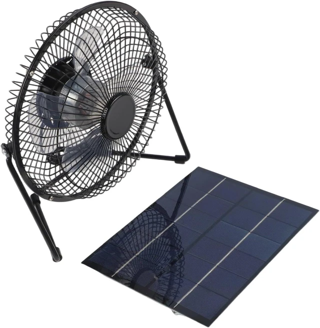 Alt view image 2 of 7 - 5.2w 6v Solar Panel Fan Kit With 8 Inch Usb Fan For Chicken Coops Greenhouses Sheds Pet Houses And Window For Exhaust Systems Black Polycrystalline Silicon Sustainable Cooling Solution
