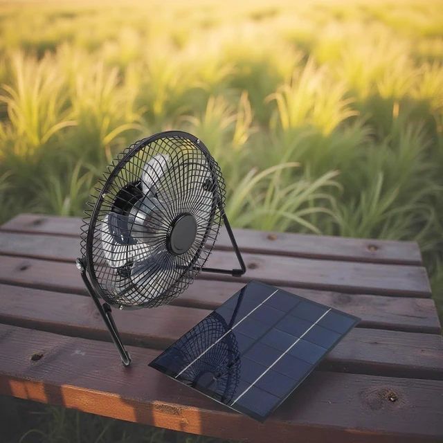 Alt view image 5 of 7 - 5.2w 6v Solar Panel Fan Kit With 8 Inch Usb Fan For Chicken Coops Greenhouses Sheds Pet Houses And Window For Exhaust Systems Black Polycrystalline Silicon Sustainable Cooling Solution