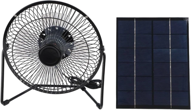 Alt view image 3 of 7 - 5.2w 6v Solar Panel Fan Kit With 8 Inch Usb Fan For Chicken Coops Greenhouses Sheds Pet Houses And Window For Exhaust Systems Black Polycrystalline Silicon Sustainable Cooling Solution