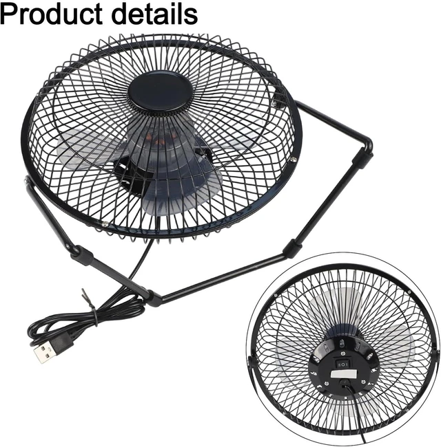 Alt view image 6 of 7 - 5.2w 6v Solar Panel Fan Kit With 8 Inch Usb Fan For Chicken Coops Greenhouses Sheds Pet Houses And Window For Exhaust Systems Black Polycrystalline Silicon Sustainable Cooling Solution