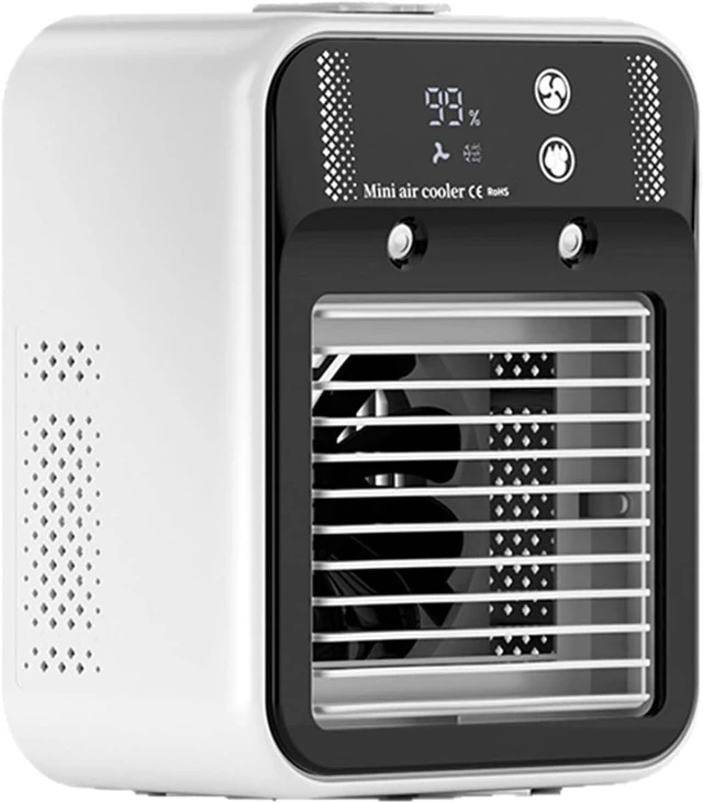 Main image of Desktop Air Cooling Fan 2 Speed USB Rechargeable Quiet Misting Fan for Indoor Outdoor Evaporative Air Cooler