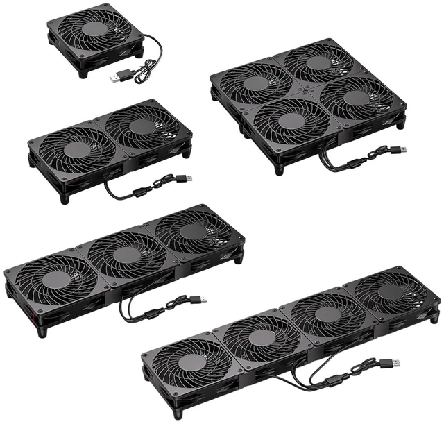 Alt view image 6 of 7 - 1Pc 12Cm Quiet USB Fan with Vibrations Absorbing Pads for Receiver and Router Cooling USB Cooling Fan