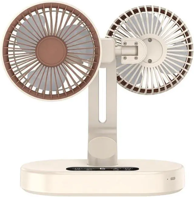 Main image of Rechargeable USB Dual-Head Fan,Desk Fan For Bedroom, Quiet Table Fan, 360° Rotation 6 Quiet Settings And 9-hour Smart Timer For Tent Outdoor Travel Office RV