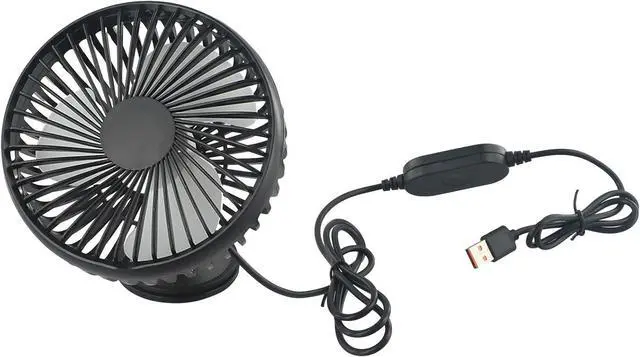 Main image of USB Car Fan with Adjustable Airflow and Suction Cup, Compact Design for 12/24V Vehicles and Home Use (suction cup)
