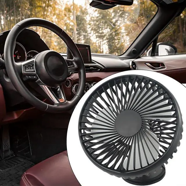 Alt view image 7 of 7 - USB Car Fan with Adjustable Airflow and Suction Cup, Compact Design for 12/24V Vehicles and Home Use (suction cup)
