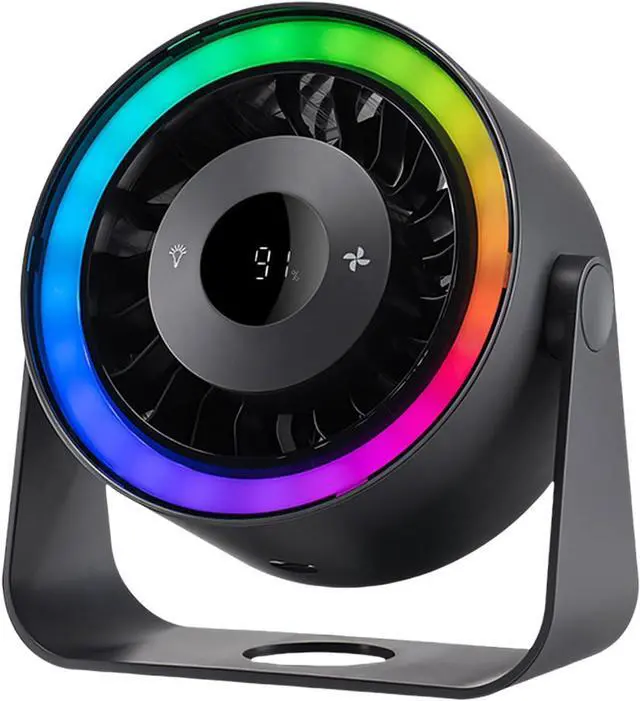 Main image of Compact High Speed Circulating Fan Easy Installation with Colorful Lights for Desks Desktop Circulating Fan Air Coolers