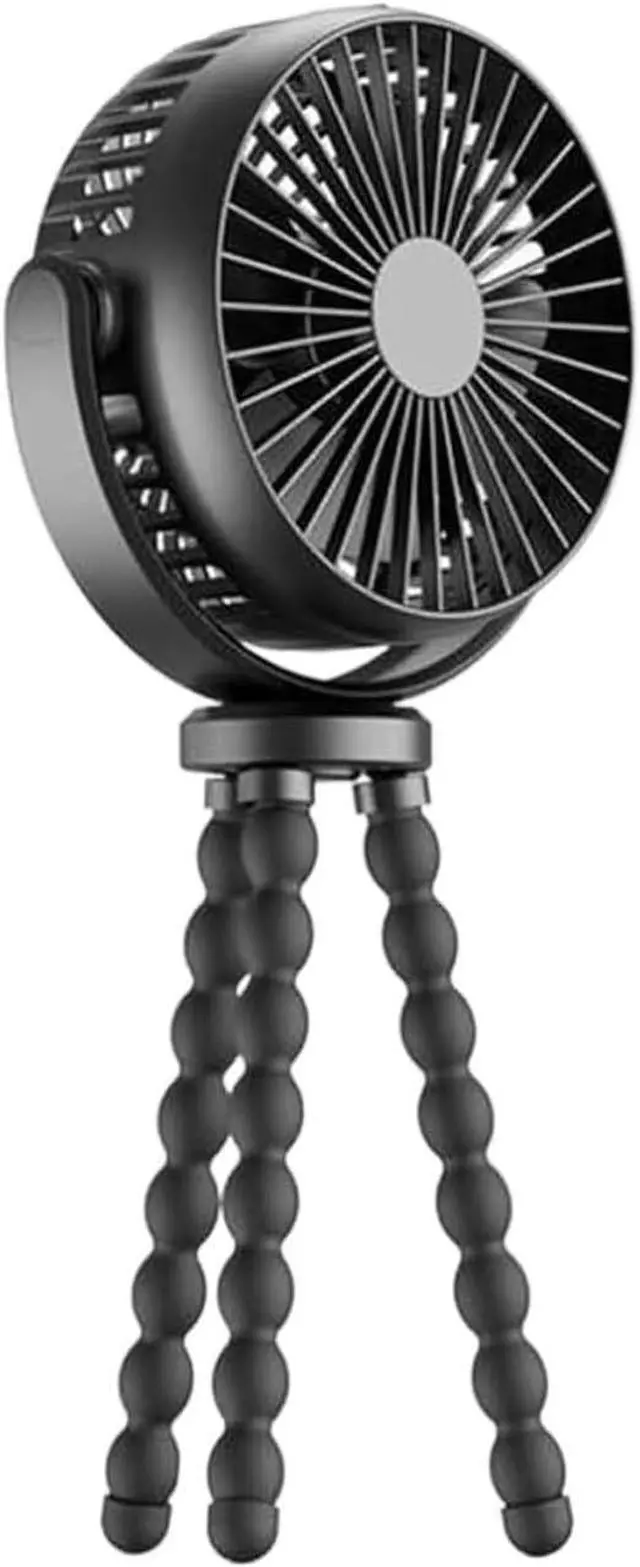 Main image of fan, 3 Speed USB Rechargeable Desk Fan With Flexible Folding Tripod 360° Rotation(Black,2600mah)