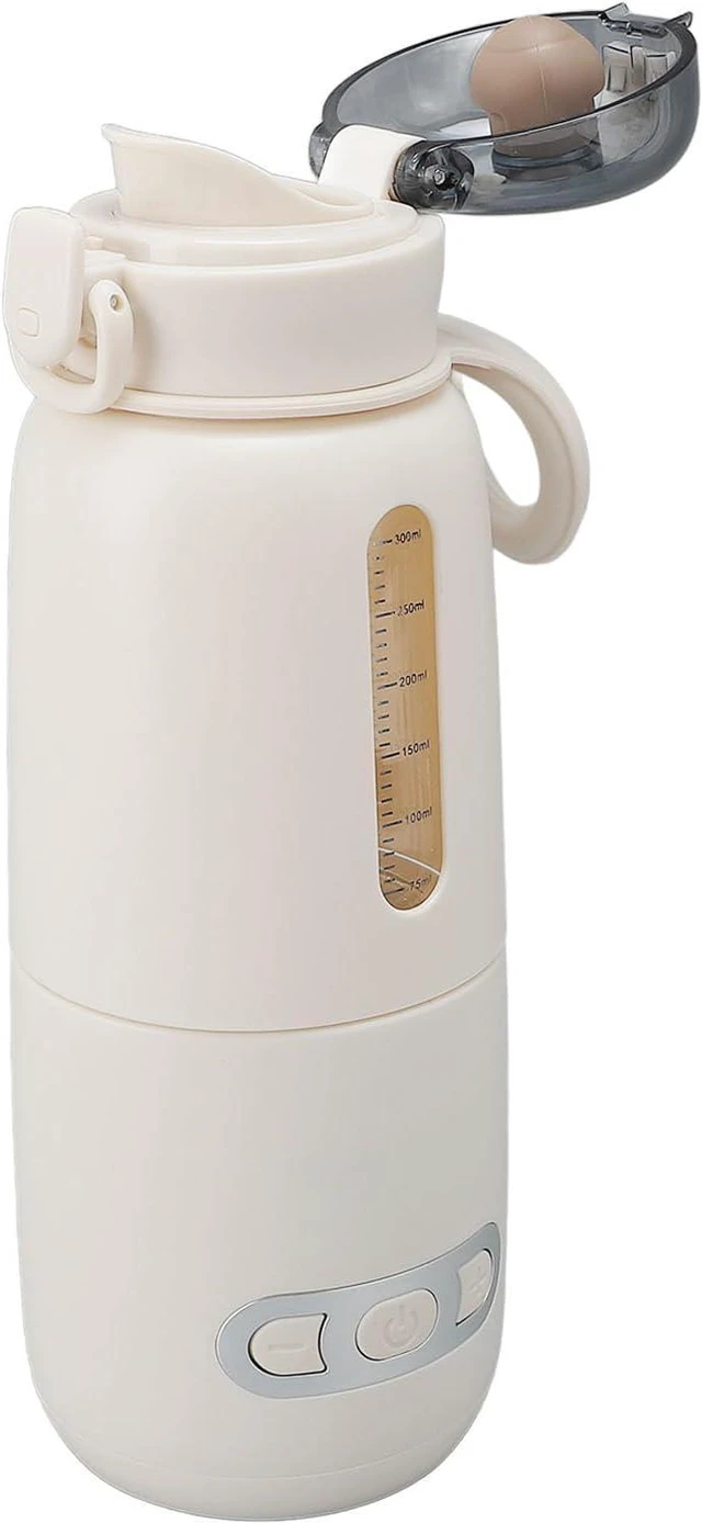 Alt view image 2 of 7 - GOWENIC Cordless Bottle Warmer 300ML with Temperature Control for Travel Picnics USB Rechargeable Safe to Use Stainless Steel