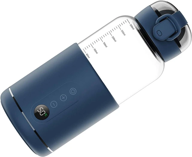 Alt view image 5 of 5 - Portable Baby Formula Water Warmer 300ml Safe Temperature Display for Outdoor Travel, FoodGraded Material, Wireless Fast Heating, Borosilicate Glass and Stainless Steel Construction (Blue)
