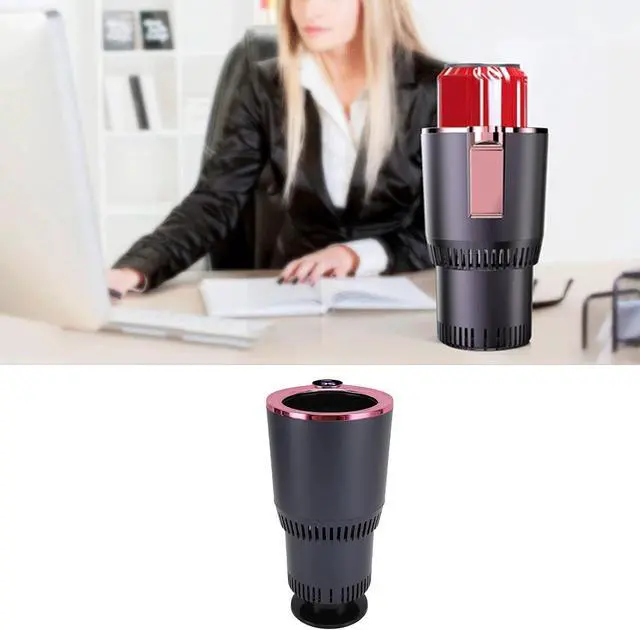 Alt view image 2 of 7 - RiToEasysports 2 in 1 Smart Car Cup Warmer Cooler LCD Display Beverage Heater Cooler for Commuting Parties ABS Aluminum (Purple)