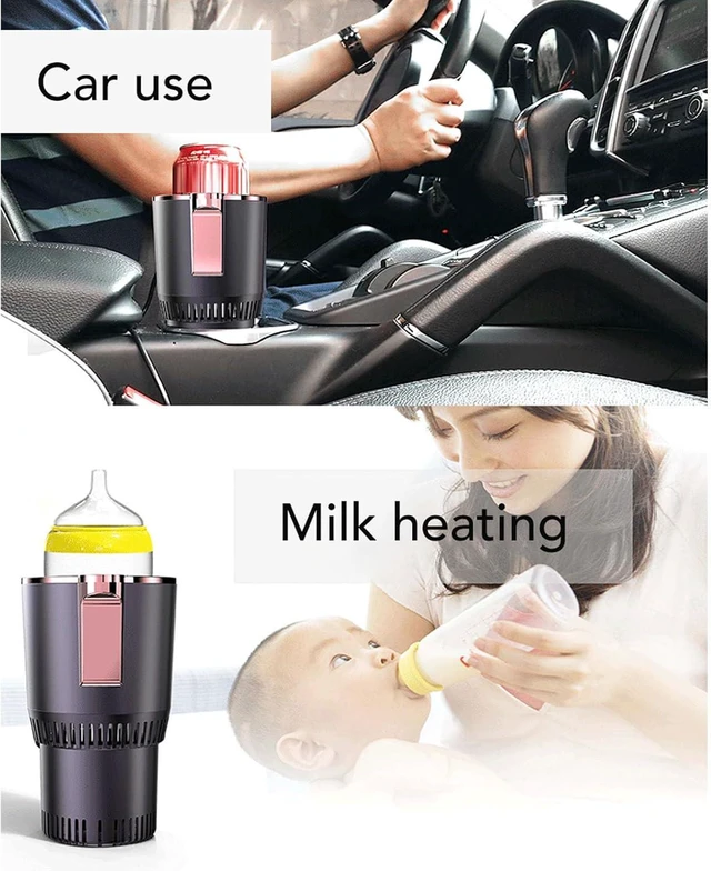 Alt view image 4 of 7 - RiToEasysports 2 in 1 Smart Car Cup Warmer Cooler LCD Display Beverage Heater Cooler for Commuting Parties ABS Aluminum (Purple)