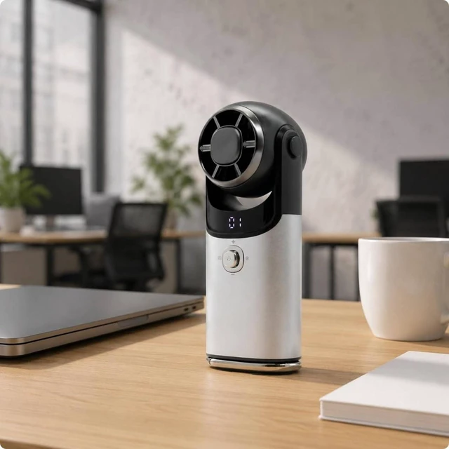 Alt view image 2 of 7 - Bladeless Pocket Fan Portable Mini USB Fan High-Speed Small Appliance for Outdoor, Silver
