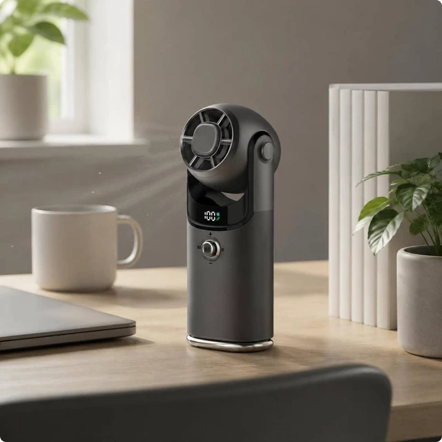 Alt view image 6 of 7 - Bladeless Pocket Fan Portable Mini USB Fan High-Speed Small Appliance for Outdoor, Silver