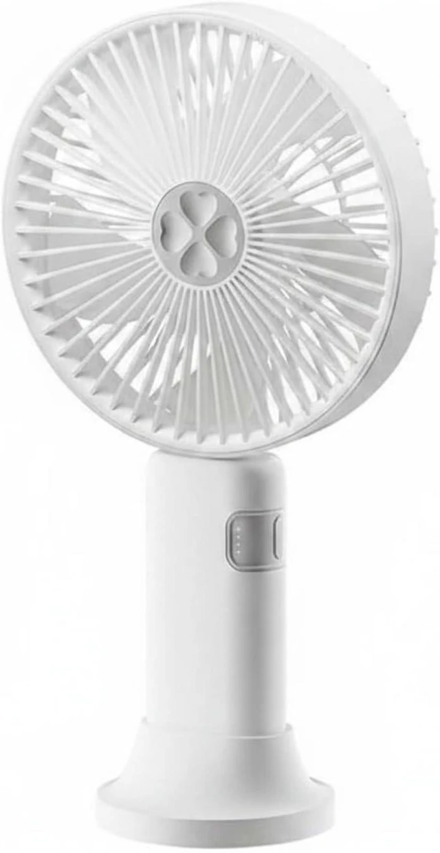 Main image of predolo Foldable Hand Fan Current Folding Handheld Fan Long Enduring & Residential Cooling for Office, Dorm, White, Large Wind Long Endurance
