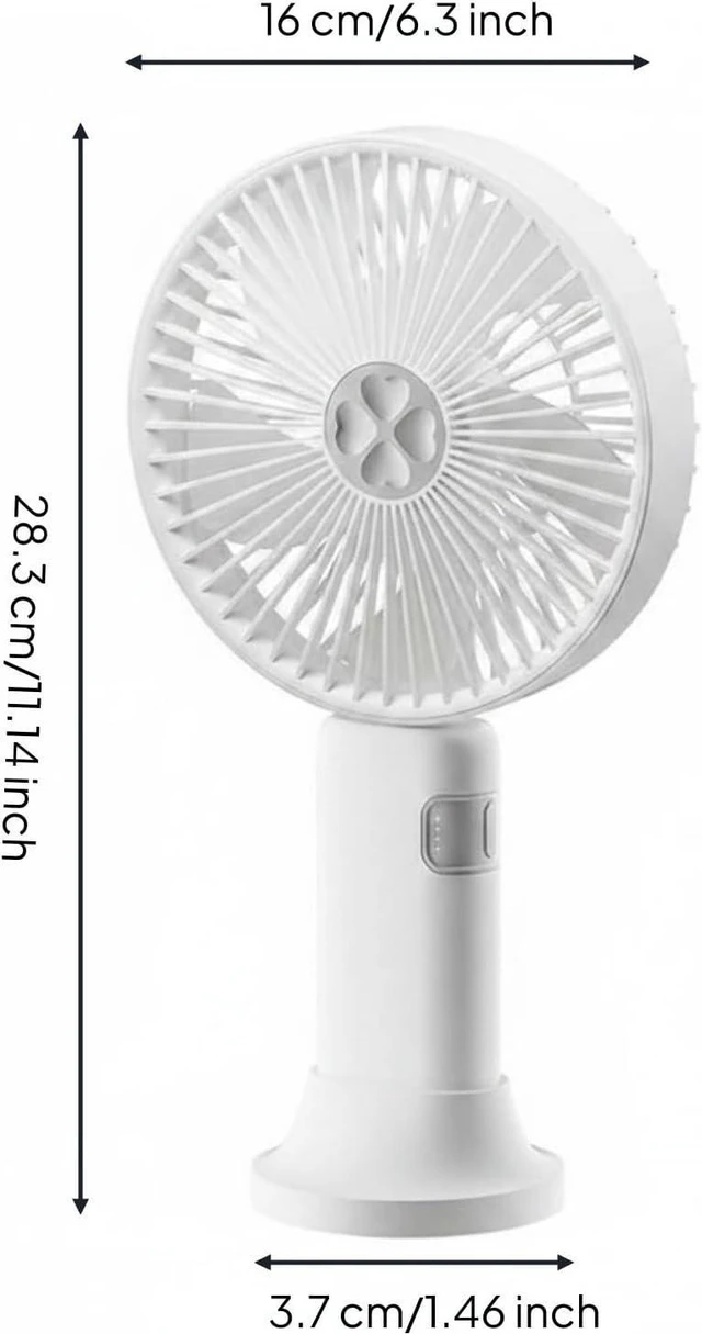 Alt view image 7 of 7 - predolo Foldable Hand Fan Current Folding Handheld Fan Long Enduring & Residential Cooling for Office, Dorm, White, Large Wind Long Endurance