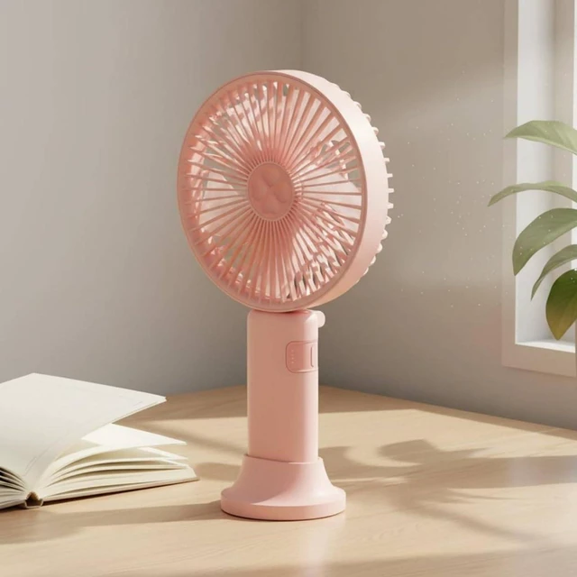 Alt view image 5 of 7 - predolo Foldable Hand Fan Current Folding Handheld Fan Long Enduring & Residential Cooling for Office, Dorm, White, Large Wind Long Endurance