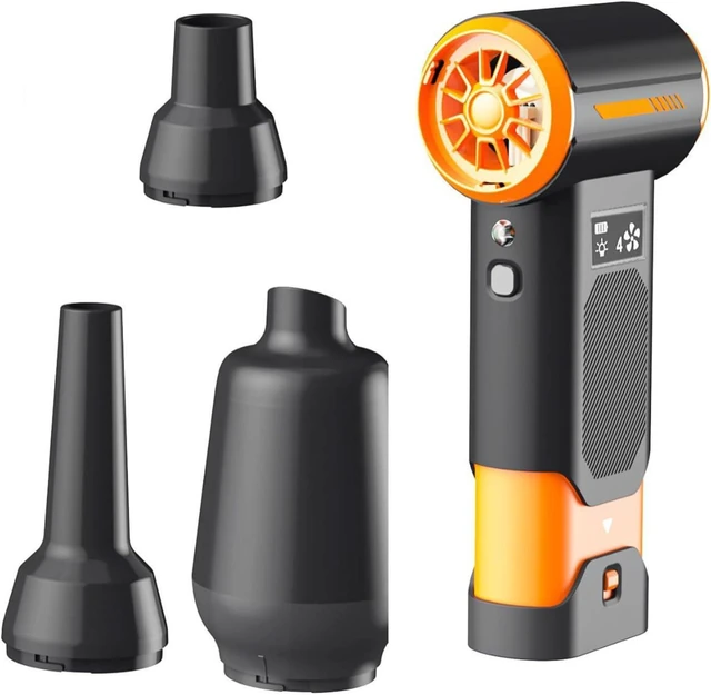 Alt view image 4 of 7 - Cordless Fan Light Weight Blower Handheld Engine Fan Air Blower 8000mAh for Women Men Computer Cleaning Outdoor Adjustable Cooling