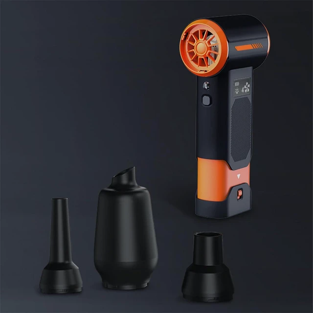 Alt view image 6 of 7 - Cordless Fan Light Weight Blower Handheld Engine Fan Air Blower 8000mAh for Women Men Computer Cleaning Outdoor Adjustable Cooling