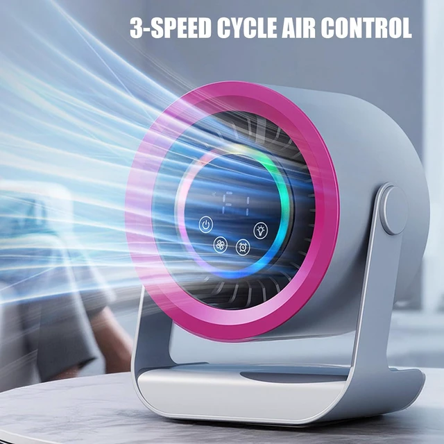 Alt view image 7 of 7 - Cooling Fan with 3 Speed Adjustable Direction Rechargeable Digital Display Outdoor Desk for Home Bedroom Camping Lightweight Portable