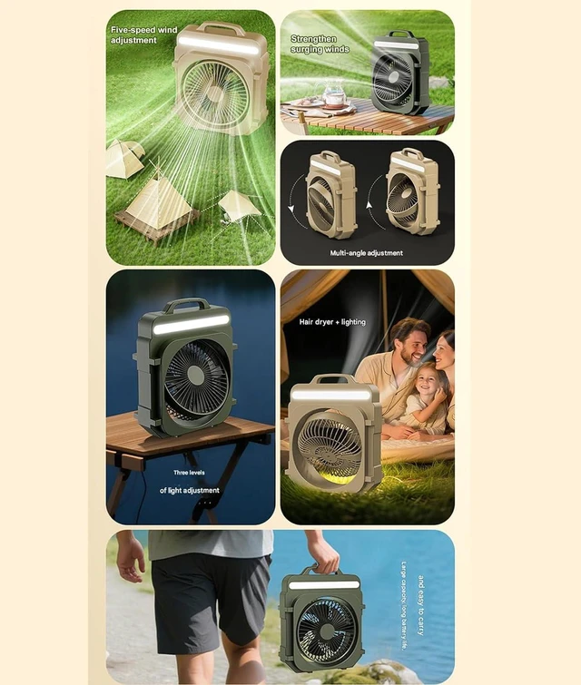 Alt view image 6 of 7 - Practical Desktop Fan with Smooth Operations and Ergonomic Handle Rechargeable Texture for Daily Comfort Multifunctional Table