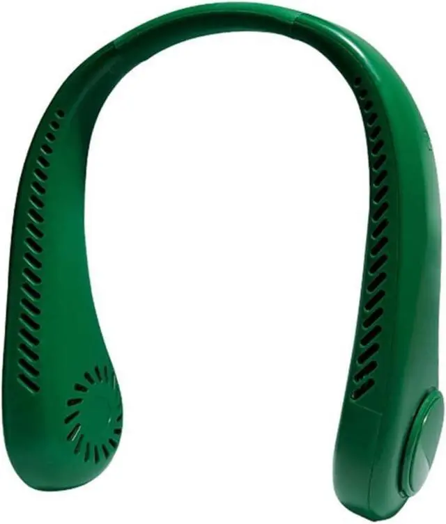 Main image of Neck Fan Strong Wind 360° Cooling, Quiet No Hair Twisting, Even Air Volume Both Sides Short USB Charging(Green,1PCS)