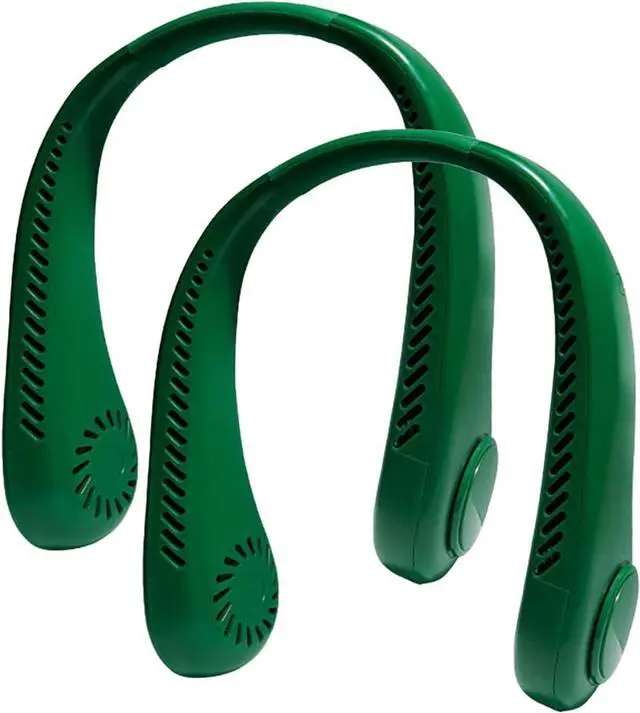 Main image of Neck Fan Rechargeable - Portable Personal Fan with Neck Support, 3 Speeds Full Surround Cooling, Gifts for Men Women(Green,2PCS)