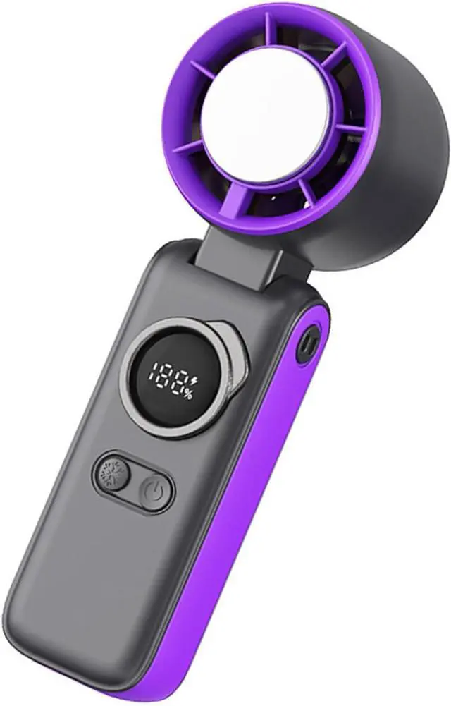 Main image of Portable Handheld Digital Fan Rechargeable Powerful Cooling Tool for Outdoor Camping Traveling Rechargeable Cooling