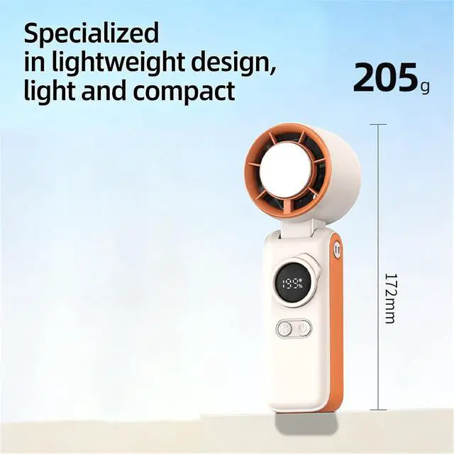 Alt view image 5 of 7 - Portable Handheld Digital Fan Rechargeable Powerful Cooling Tool for Outdoor Camping Traveling Rechargeable Cooling