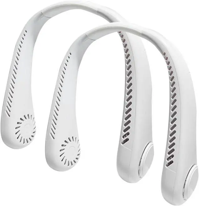 Main image of Neck Fan, Portable Fan Strong Wind, 360° Cooling, Quiet, No Hair Twisting, Even Air Volume On Both Sides, Short Charging(White,2PCS)