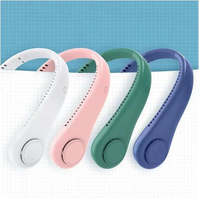 Alt view image 2 of 7 - Neck Fan, Portable Fan Strong Wind, 360° Cooling, Quiet, No Hair Twisting, Even Air Volume On Both Sides, Short Charging(White,2PCS)