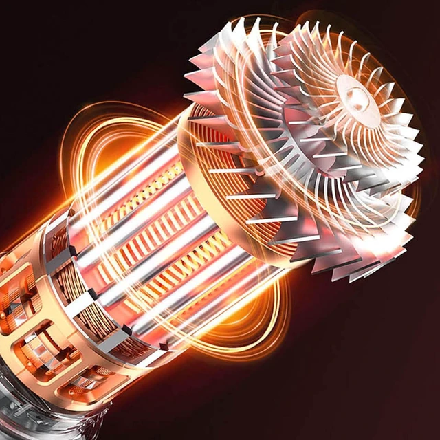 Alt view image 4 of 7 - Efficient Cordless Blower Fan Built in LED Lamp 110000 Speed Strong Ventilation for Yard Construction USB C Rechargeable Fan