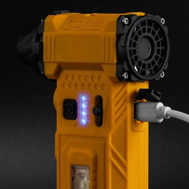 Alt view image 6 of 7 - Efficient Cordless Blower Fan Built in LED Lamp 110000 Speed Strong Ventilation for Yard Construction USB C Rechargeable Fan